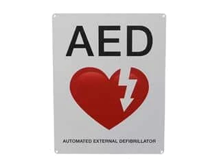 Flat AED Wall Sign For Display