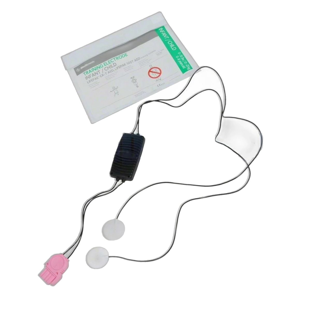 Infant/child training electrodes in a storage pouch