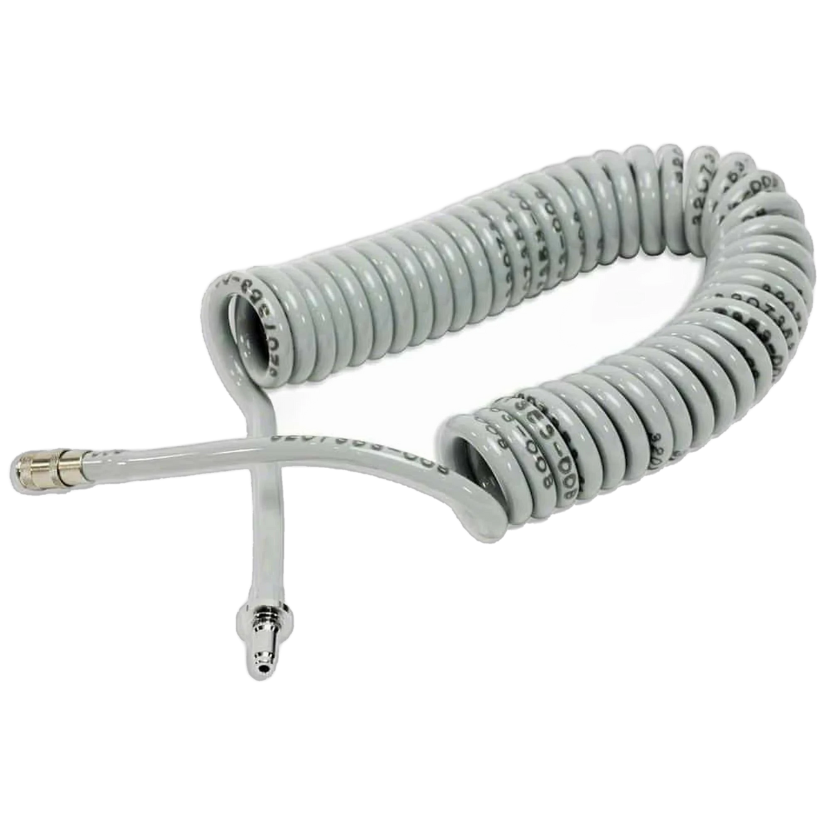 LIFEPAK 15 coiled NIBP blood pressure tubing, gray, with metal connectors