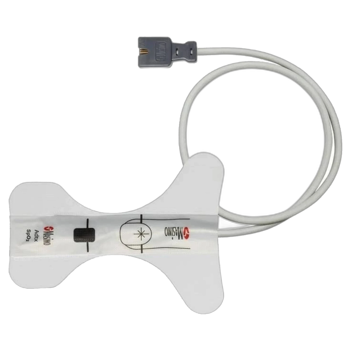 Masimo adult adhesive SpO2 sensor with gray connector cable
