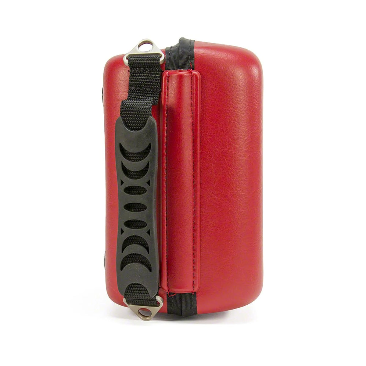 Philips HeartStart FRx carry case, side view showing the black carry handle