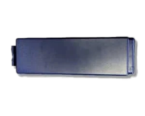 Cardiac Science IntelliSense Lithium Battery 9141R-001, dark blue rectangular battery pack, angled side view