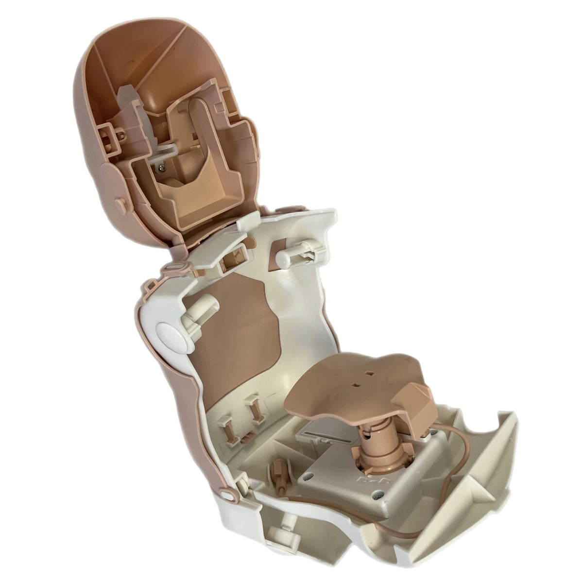 PRESTAN Infant Ultralite CPR manikin opened at an angle, showing the compression mechanism inside