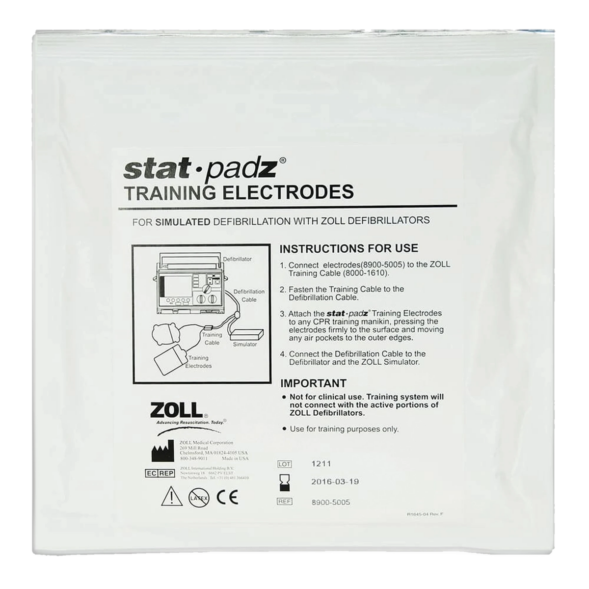 Stat Padz Training Electrodes for Zoll E and M Series
