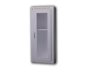 Tall AED Wall Cabinet Stainless Steel – No Alarm