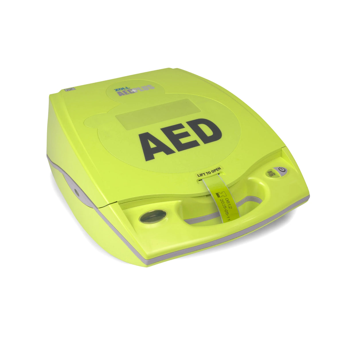 ZOLL AED Plus angled top-down view of the closed case