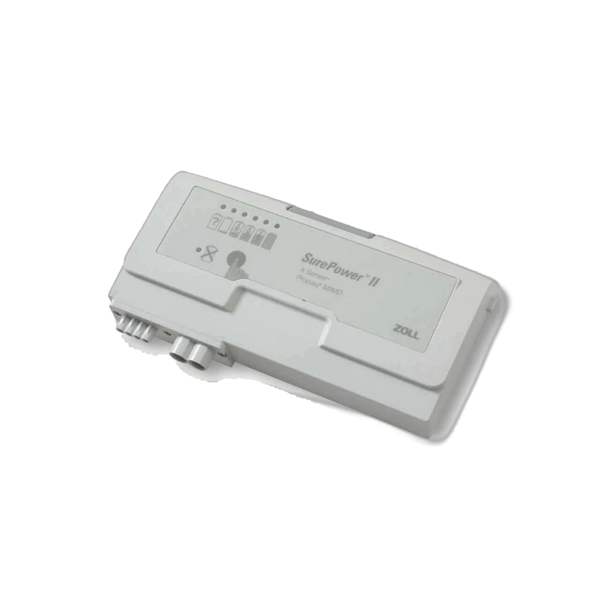 ZOLL SurePower II lithium ion rechargeable battery, top view