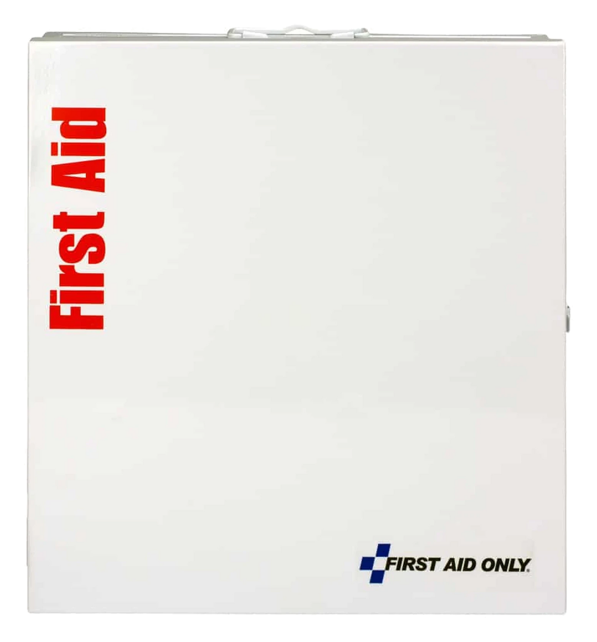 First Aid Only 50-person large white metal SmartCompliance first aid cabinet, closed