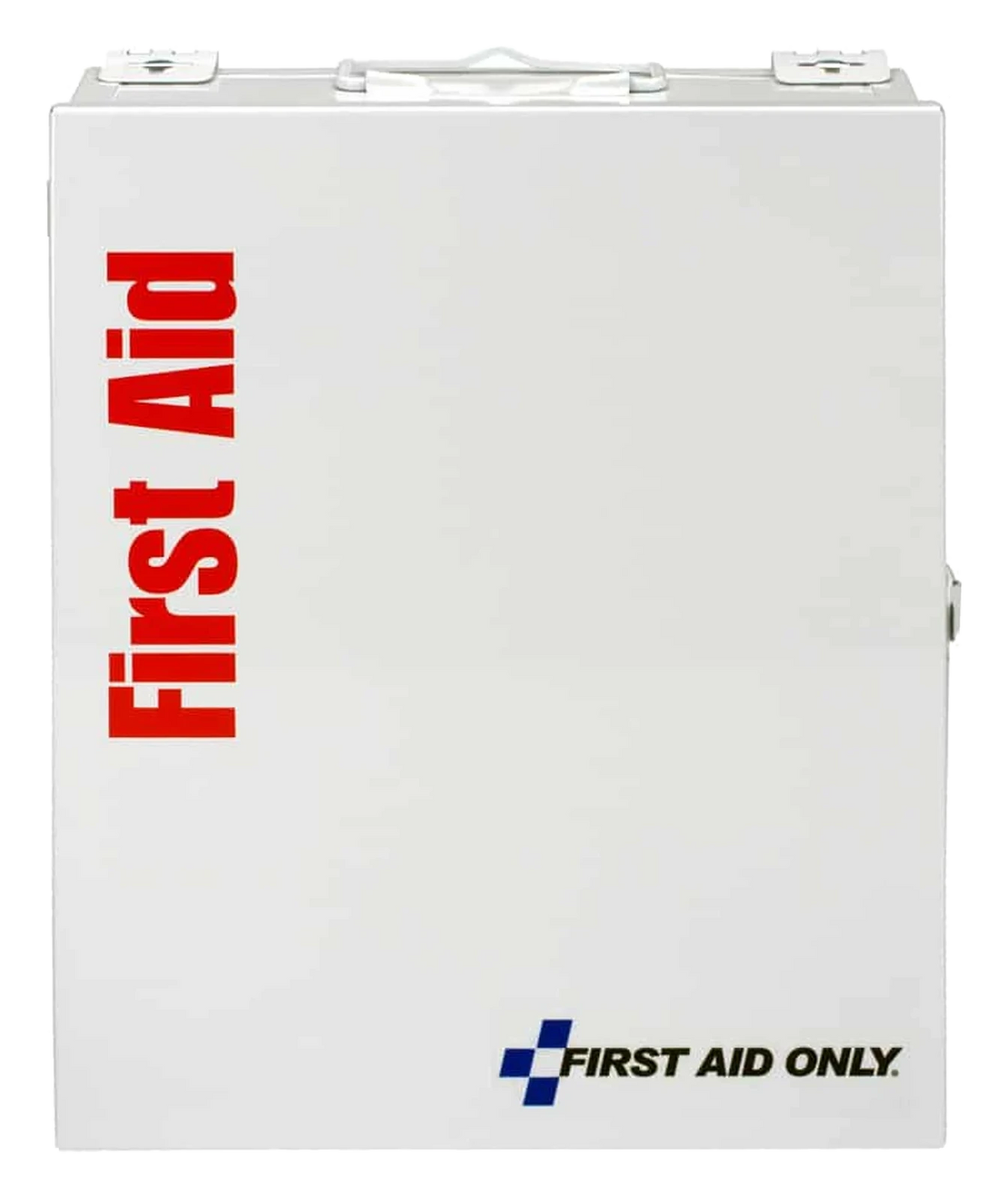 First Aid Only 25-person medium white metal SmartCompliance first aid cabinet, closed