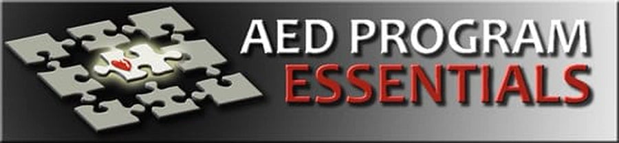 AED Program Essentials banner graphic with a puzzle-piece design