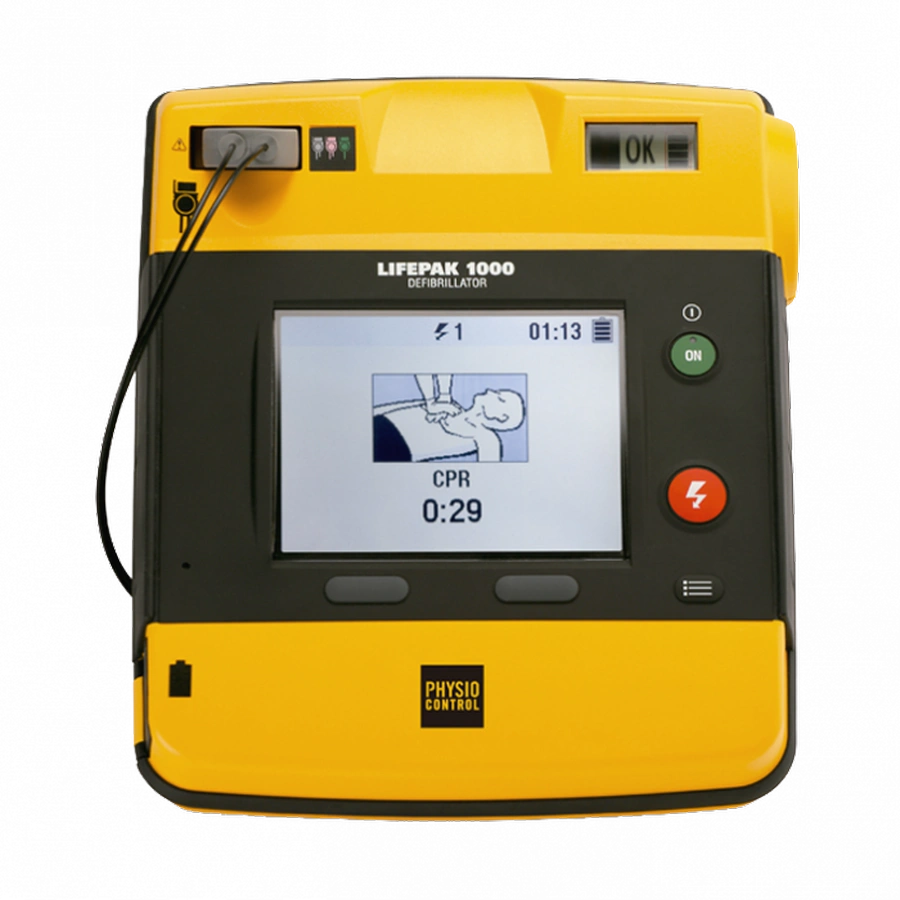 Physio-Control LIFEPAK 1000 defibrillator with CPR guidance screen