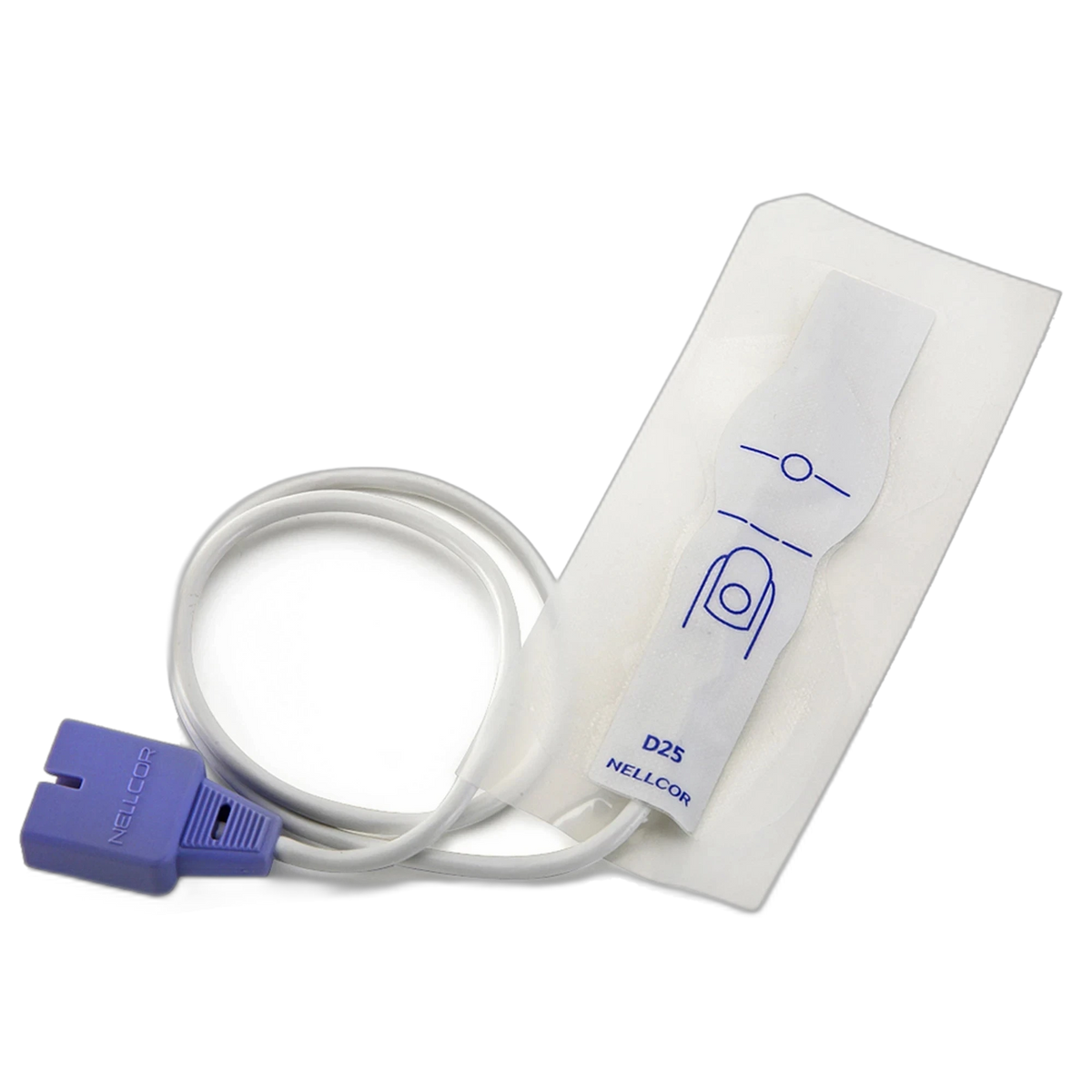 Nellcor OxiSensor II disposable adult SpO2 sensor with purple connector