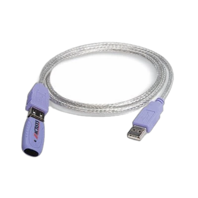 Philips infrared data cable, silver braided USB cable with purple infrared adapter