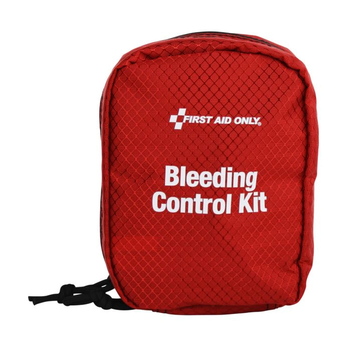 First Aid Only Bleeding Control Kit red pouch, front view