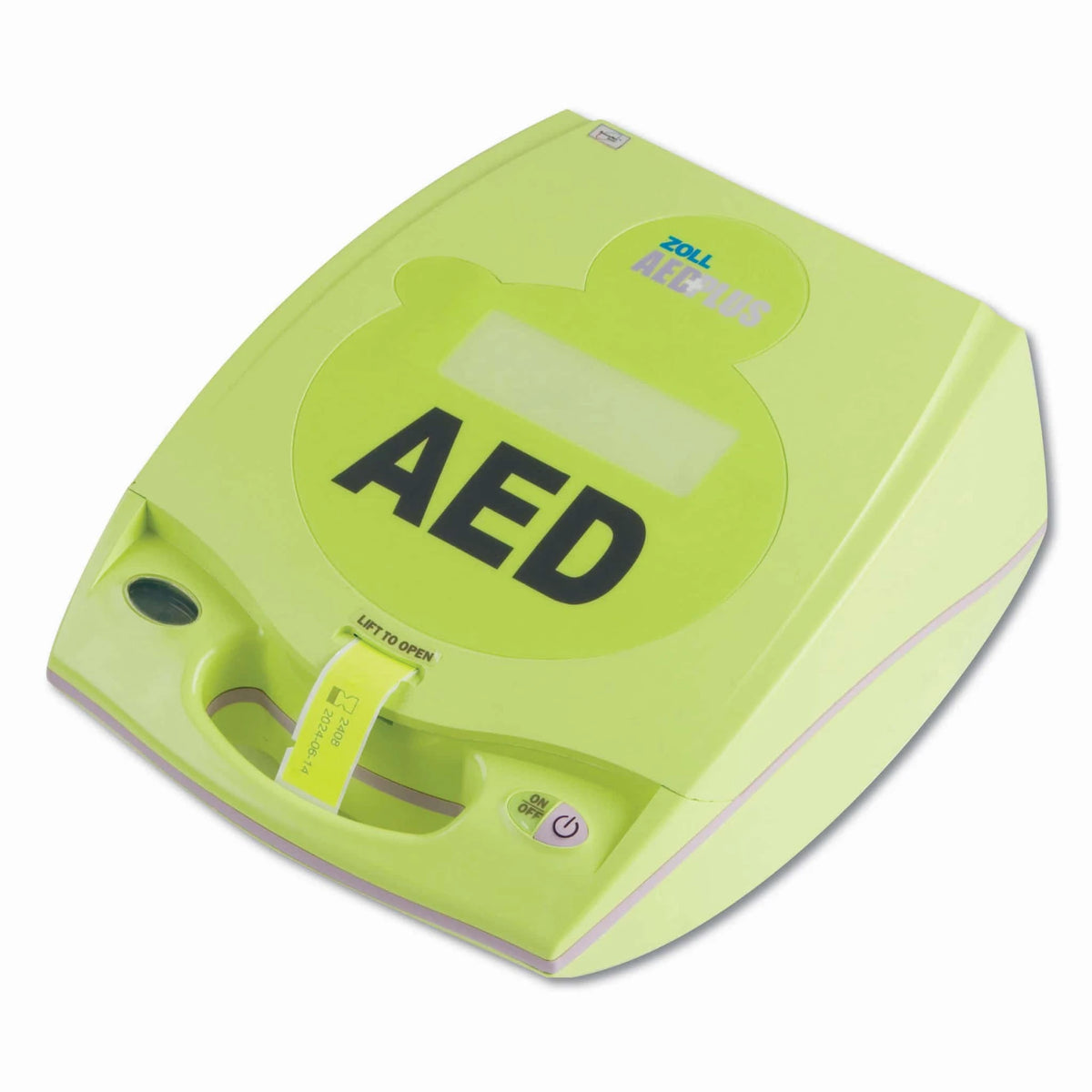 ZOLL AED Plus angled top-down view of the closed case