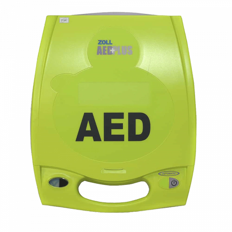 ZOLL AED Plus, front view of the green case