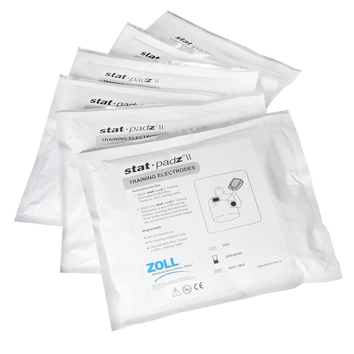ZOLL Stat-Padz II training electrodes, alternate view