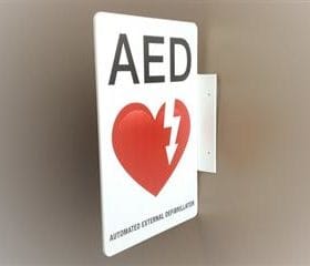 AED Wall Sign - Flanged M3858A