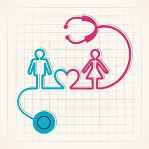 stethoscopes with man and woman