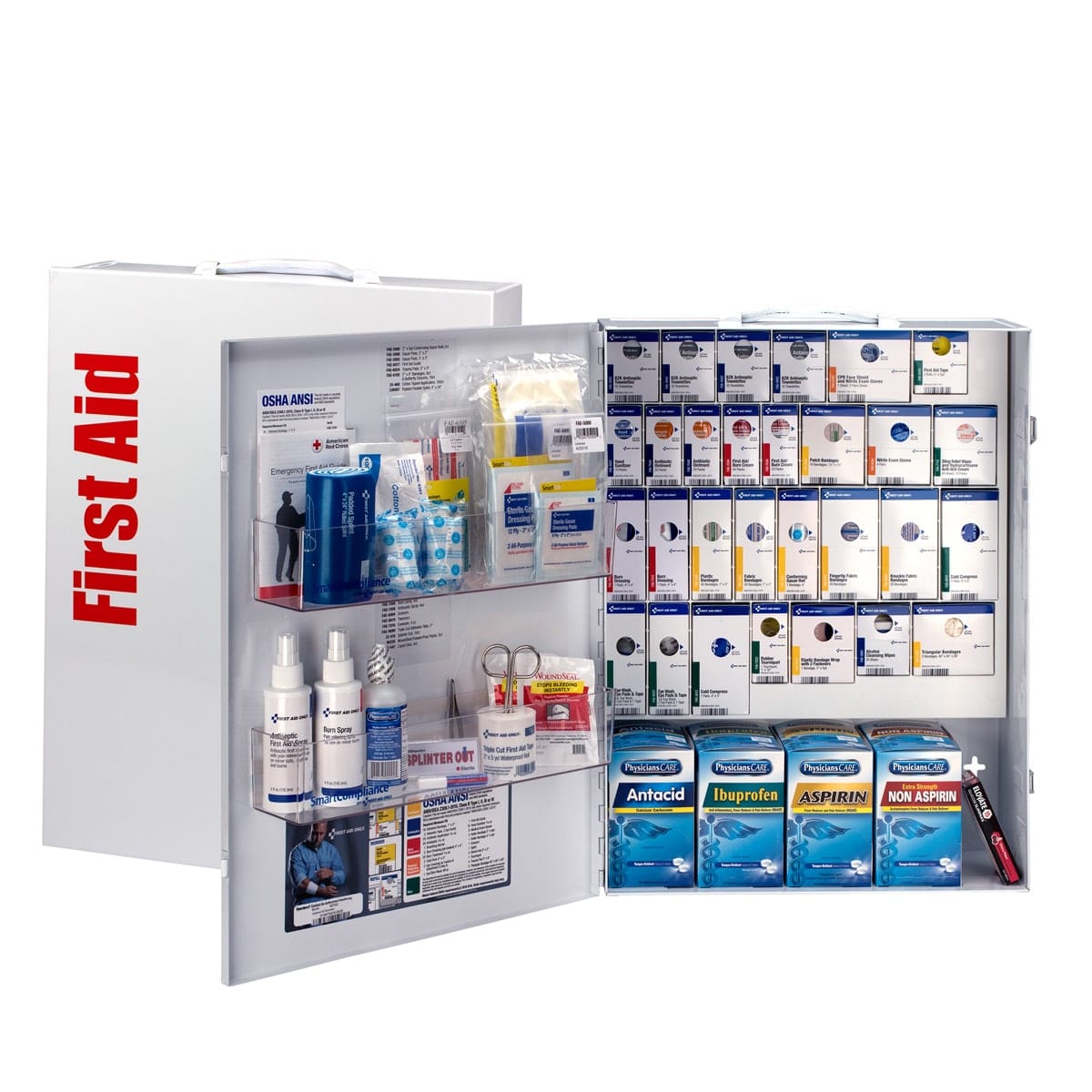 Wall-Mounted Medicine Storage 3 Tier Lockable First Aid Unit