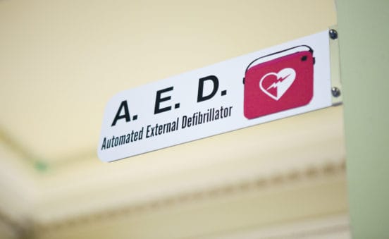 A.E.D. Defibrillator sign
