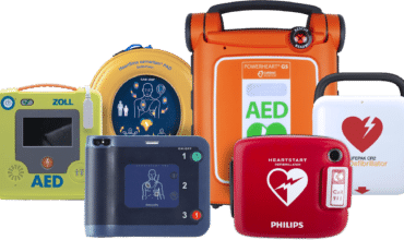 multiple aeds different shapes, sizes, colors