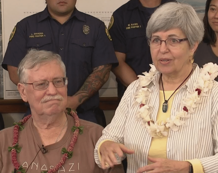 couple saved by AED in hawaii airport