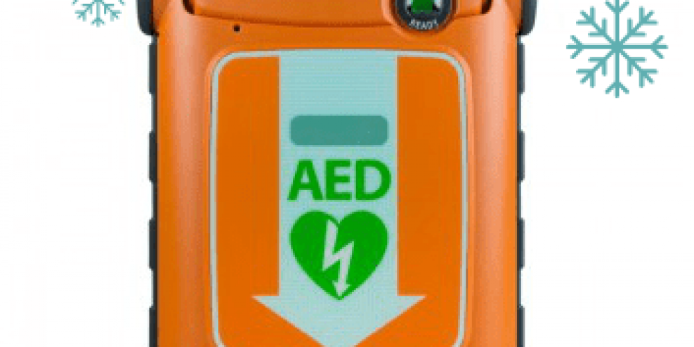 aed with snow