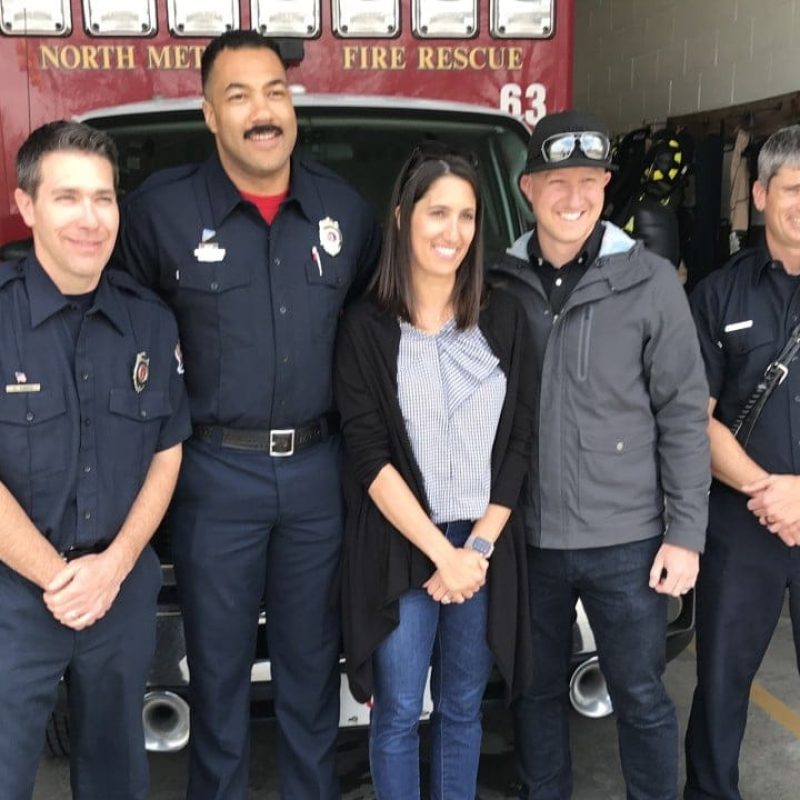 firefighters with couple