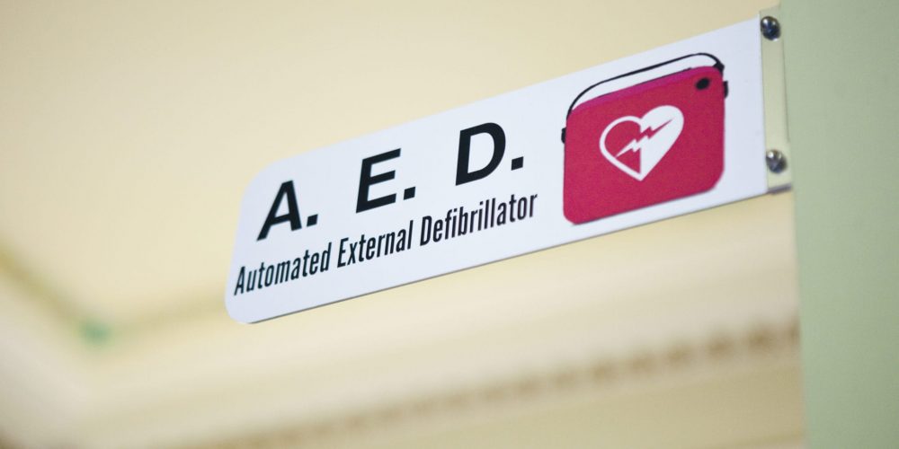 A.E.D. Defibrillator sign